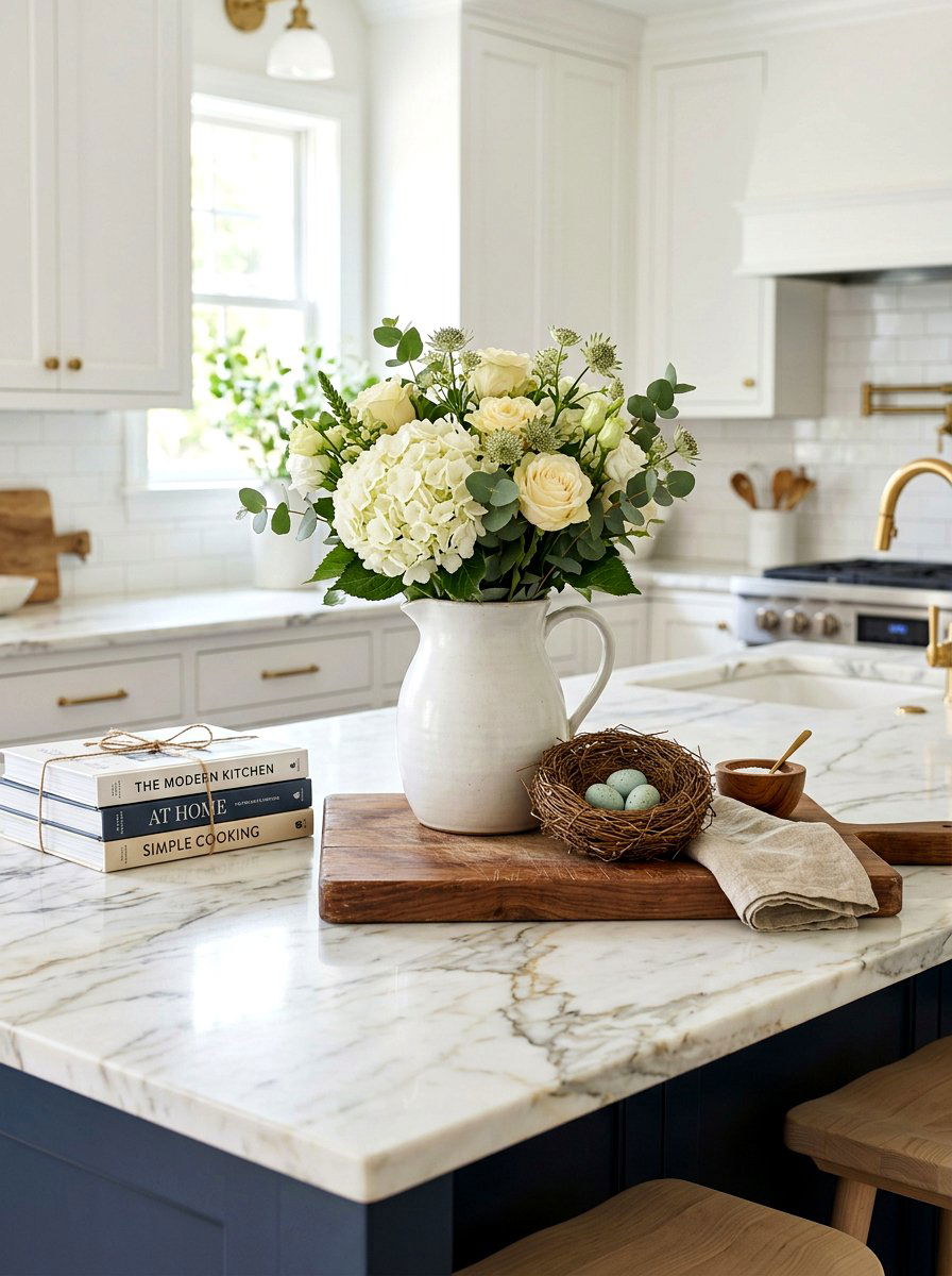 Kitchen Island Vignette - 25 Spring Nest Decor Ideas