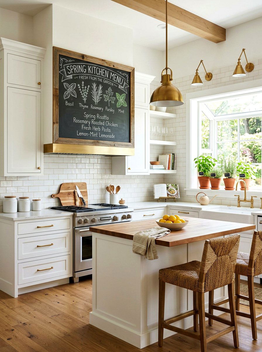 Kitchen Menu With Spring Herbs - 25 Spring Chalkboard Lettering Ideas