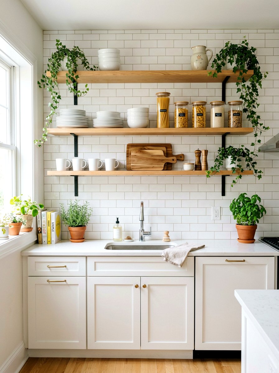 Kitchen Open Shelving Styling - 25 Spring Home Tour Ideas