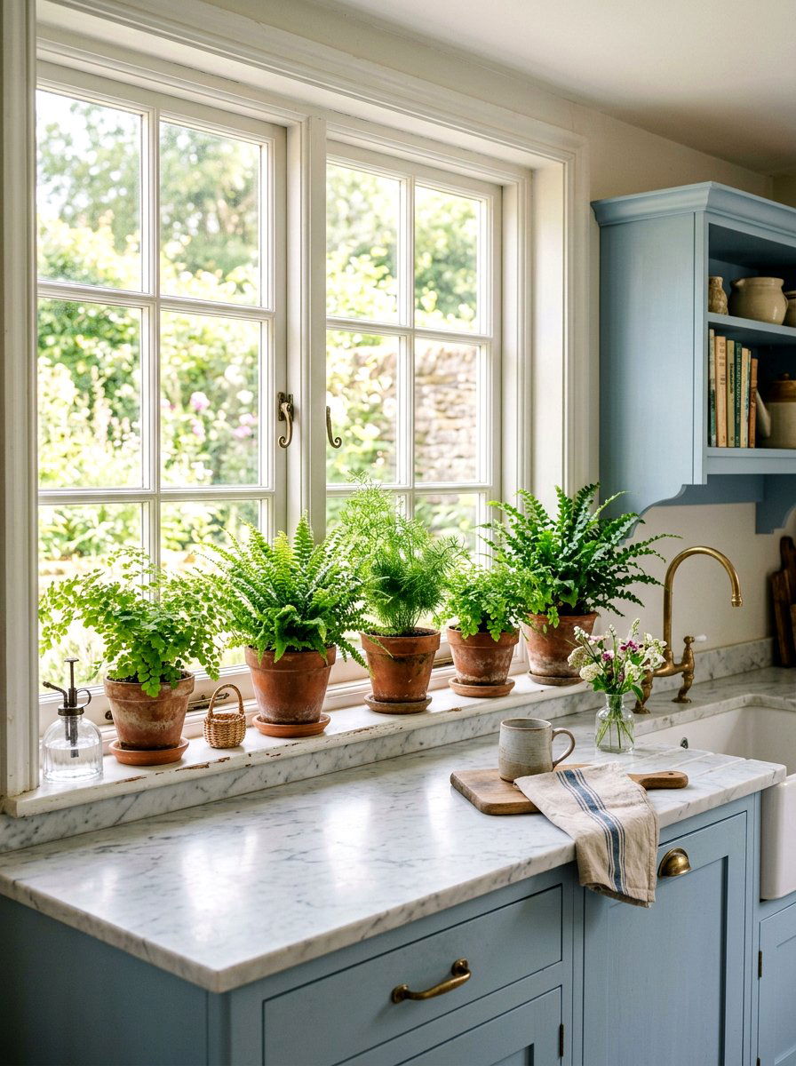 Kitchen Window Sill Fern - 25 Spring Fern Decor Ideas