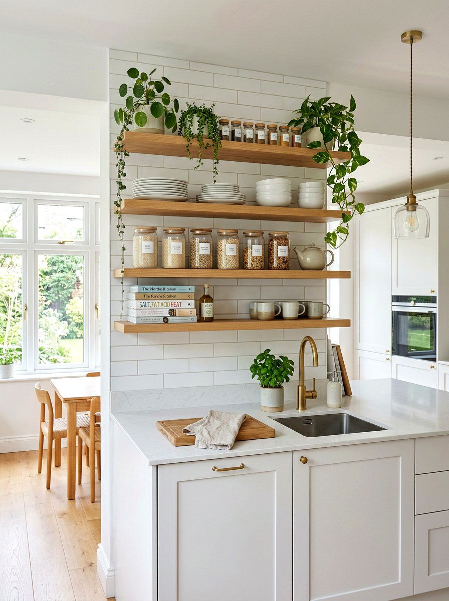 Kitchen open shelving - 25 Spring Kitchen Refresh Ideas