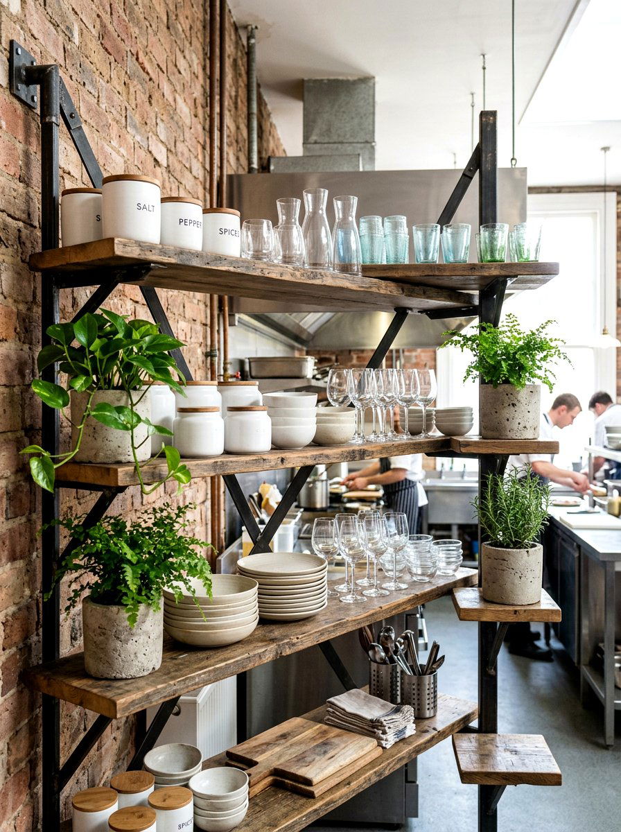 Kitchen shelf brass accents - 25 Spring Open Shelving Decor Ideas