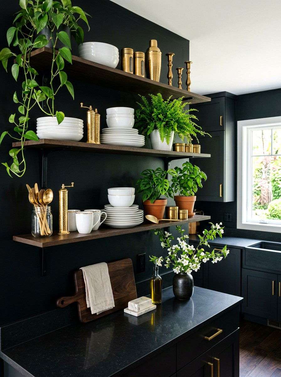 Kitchen shelf glass jars - 25 Spring Open Shelving Decor Ideas