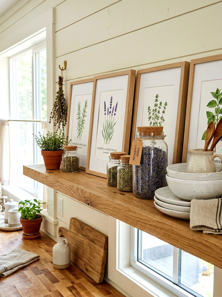 Kitchen shelf herb garden - 25 Spring Open Shelving Decor Ideas