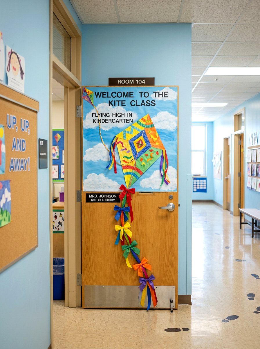 Kite Classroom Door - 25 Spring Door Decoration Ideas for Classroom