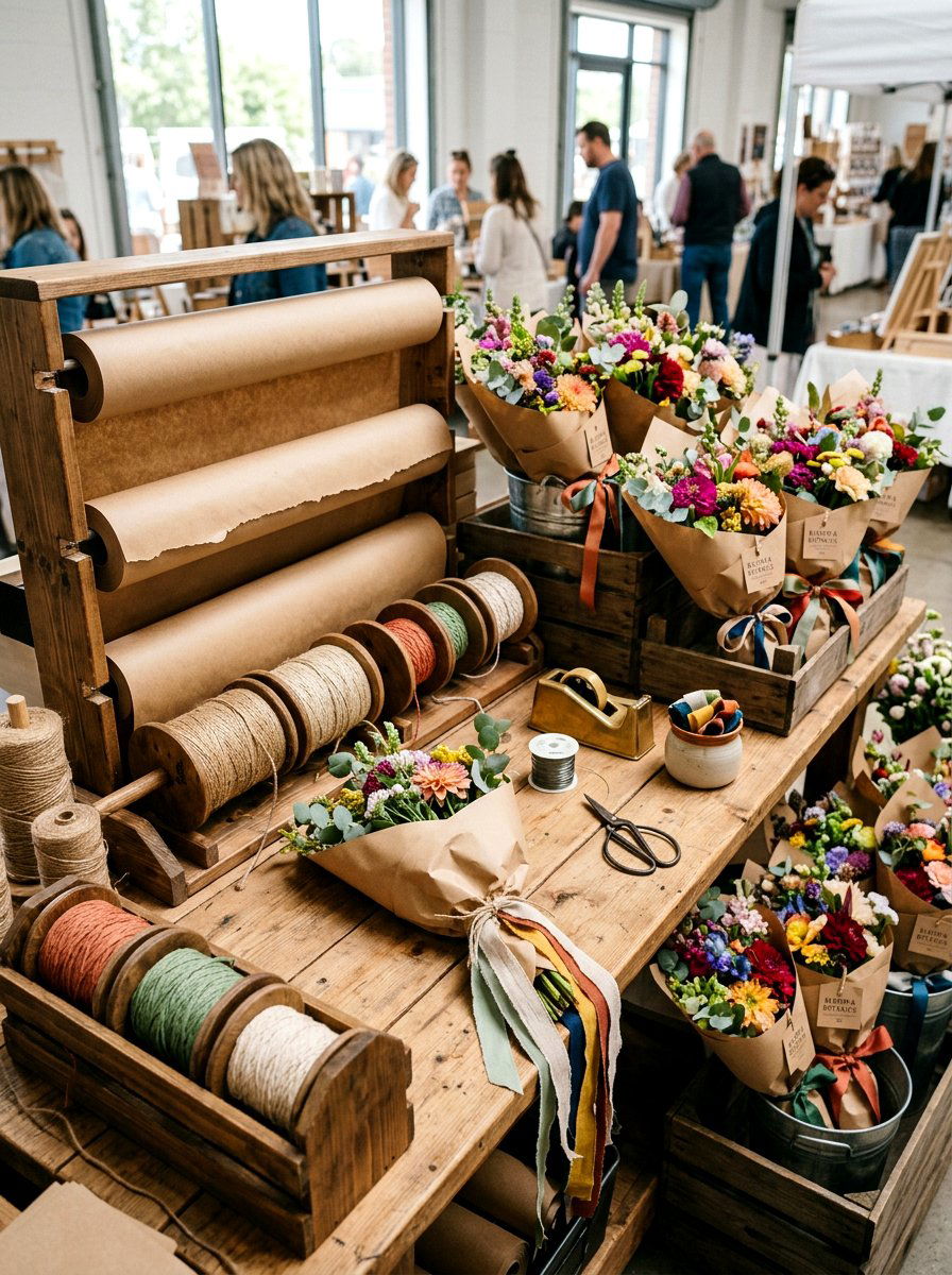 Kraft Paper Bouquet Wrap - 25 Spring Flower Bar Ideas