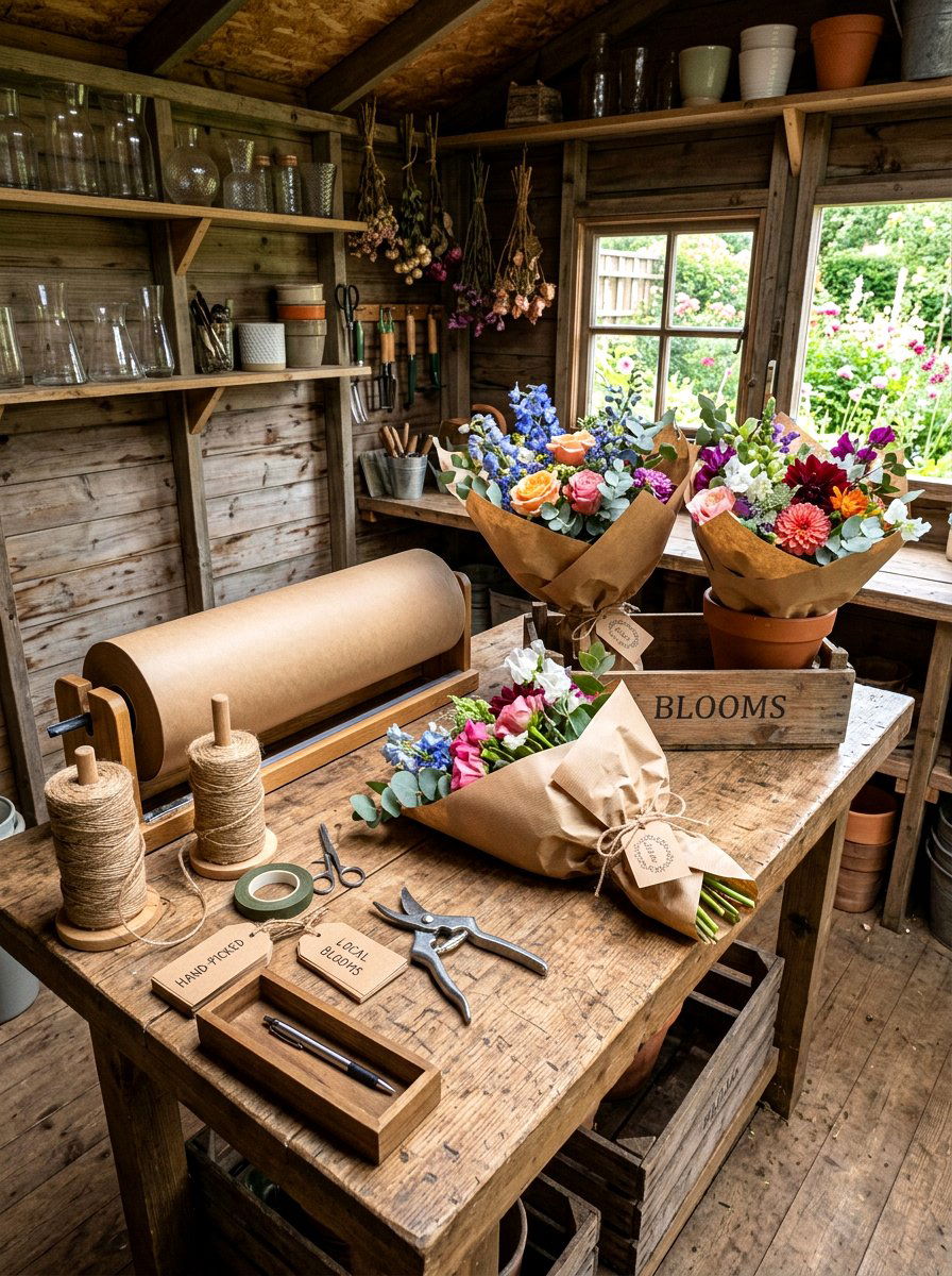 Kraft Paper Flower Wrapping - 25 Spring Flower Market Ideas