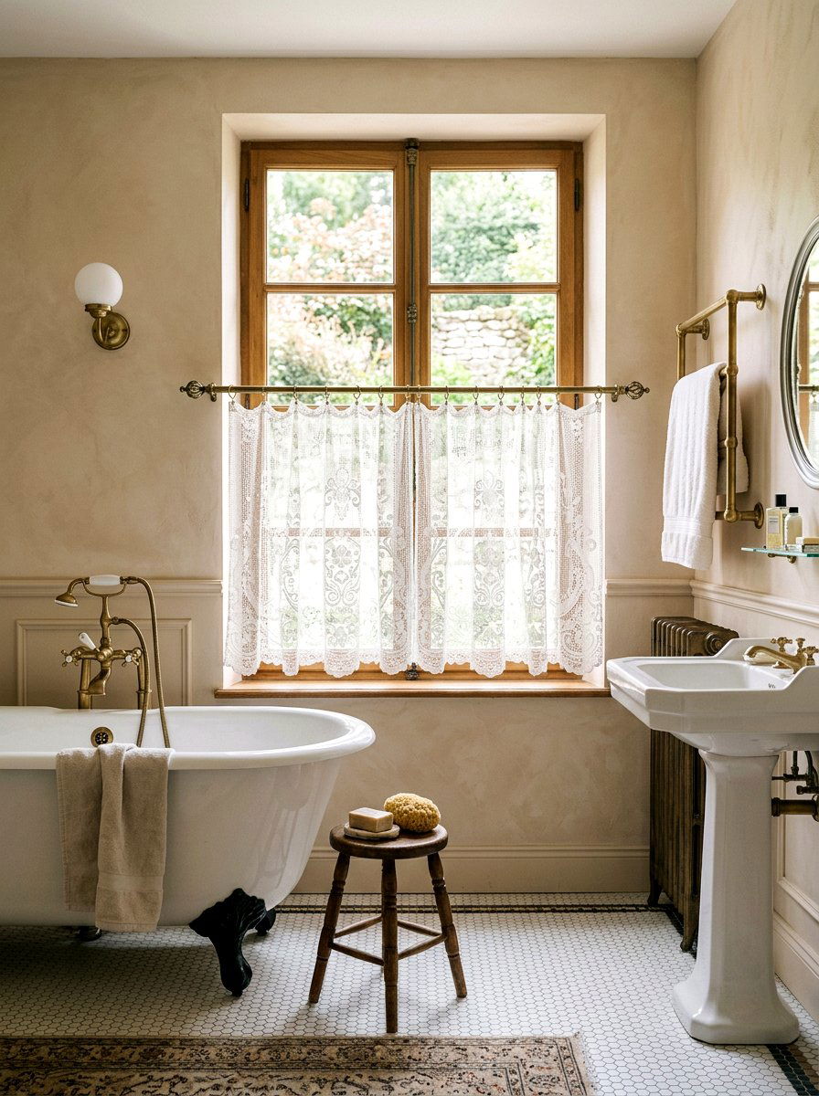 Lace Cafe Curtain - 25 Spring Window Decor Ideas