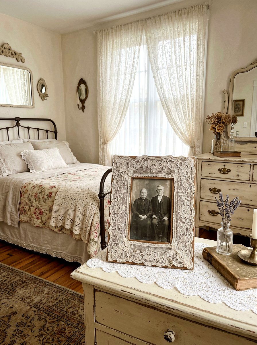 Lace Overlay Picture Frame - 25 Spring Picture Frame Craft Ideas