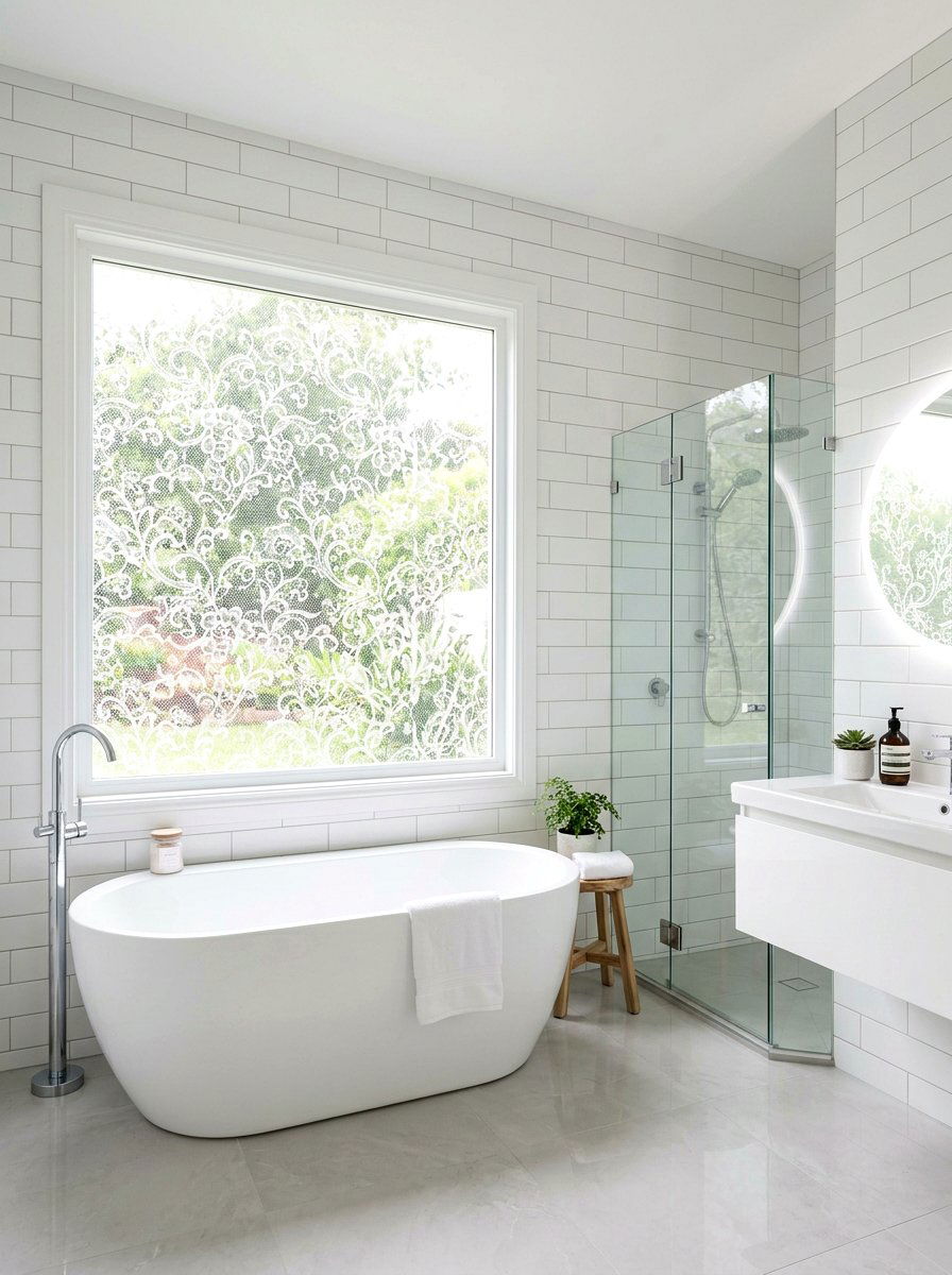 Lace Patterned Window Privacy - 25 Spring Lace Decor Ideas