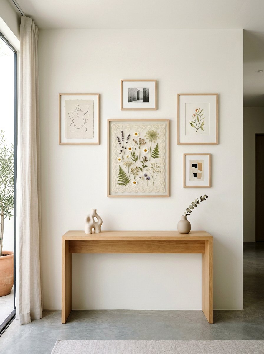 Lace Pressed Flower Frame - 25 Spring Lace Decor Ideas