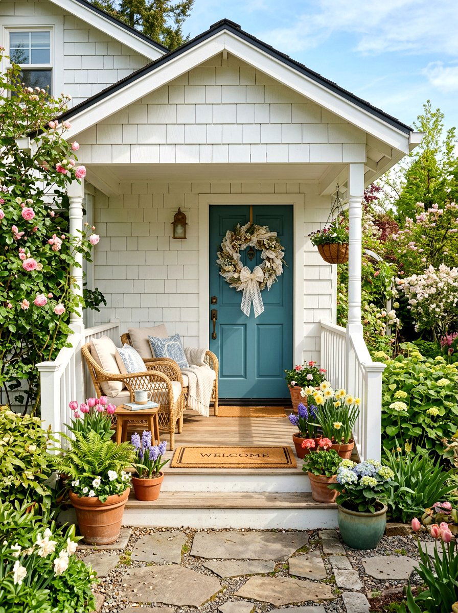 Lace Ribbon Wreath - 25 Spring Lace Decor Ideas