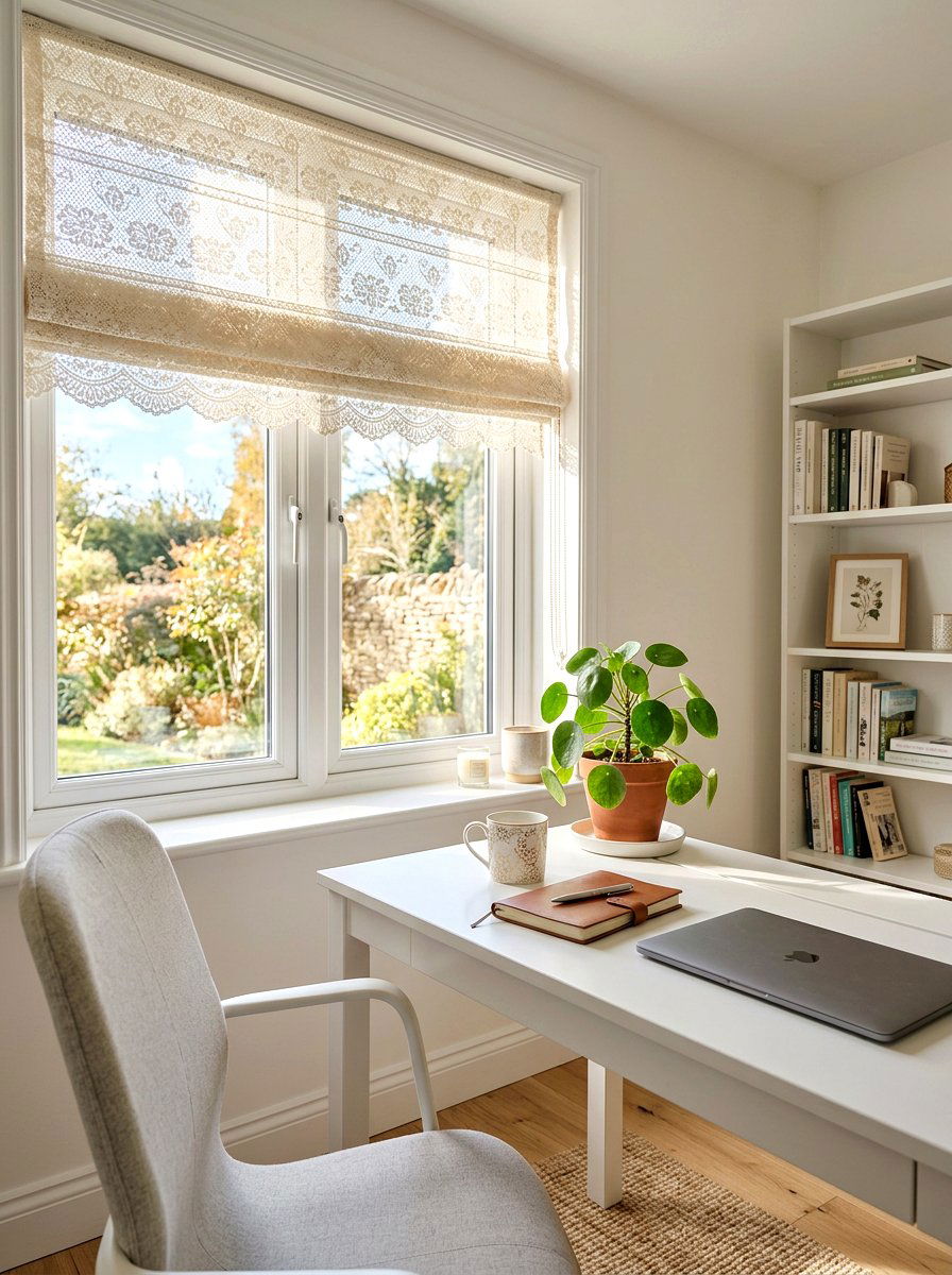 Lace Roman Blinds - 25 Spring Lace Decor Ideas