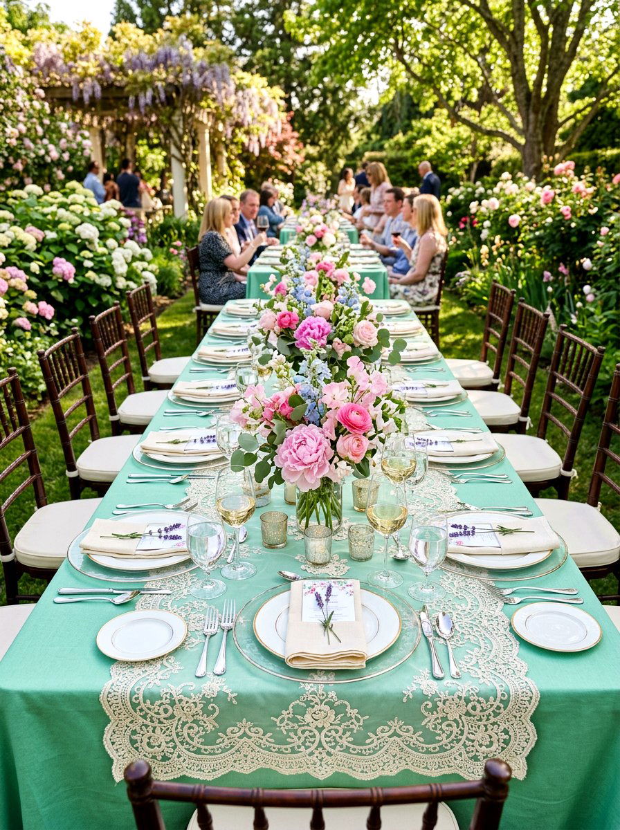 Lace Table Overlay - 25 Spring Lace Decor Ideas