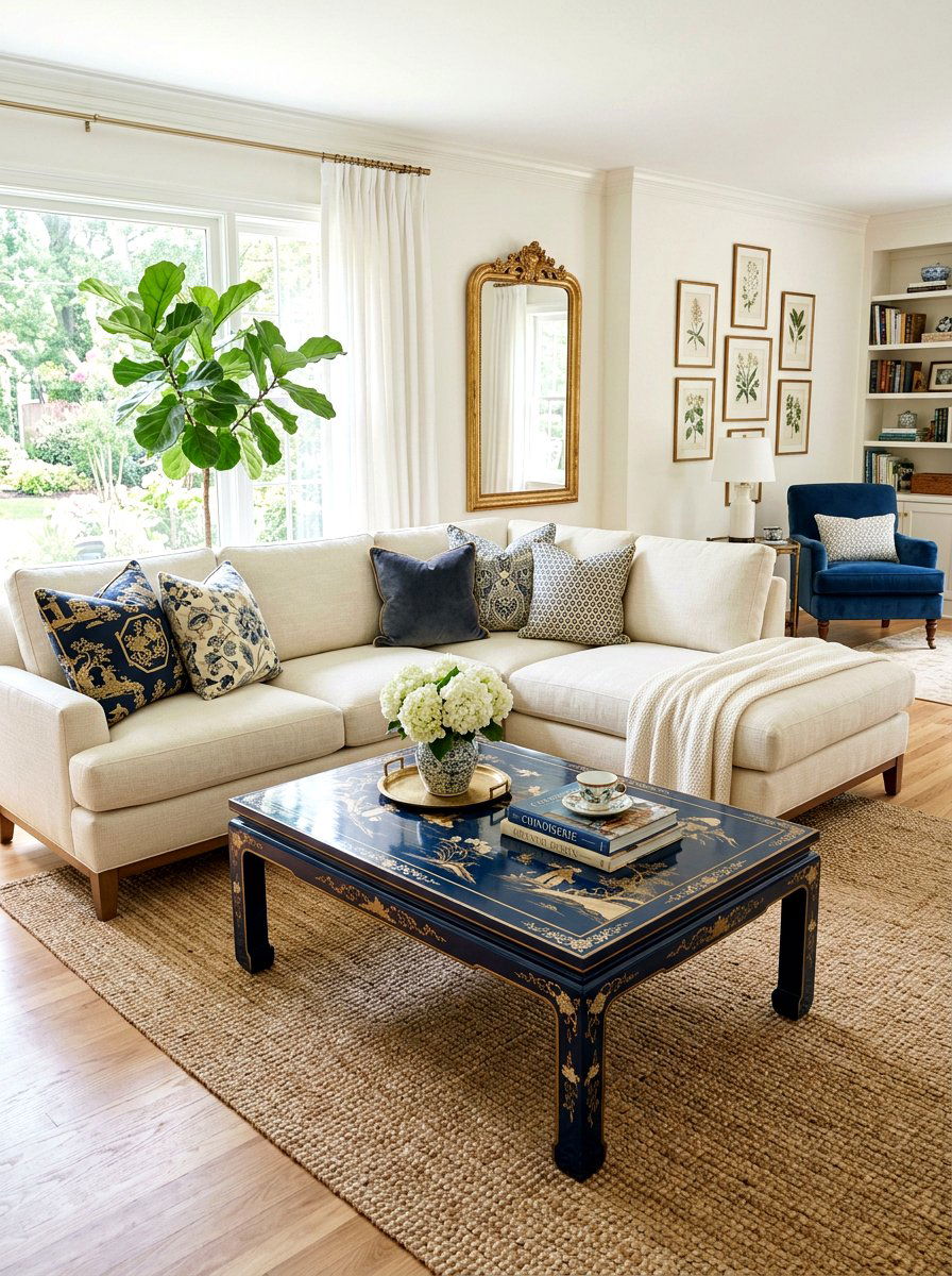 Lacquered chinoiserie coffee table - 25 Spring Chinoiserie Decor Ideas