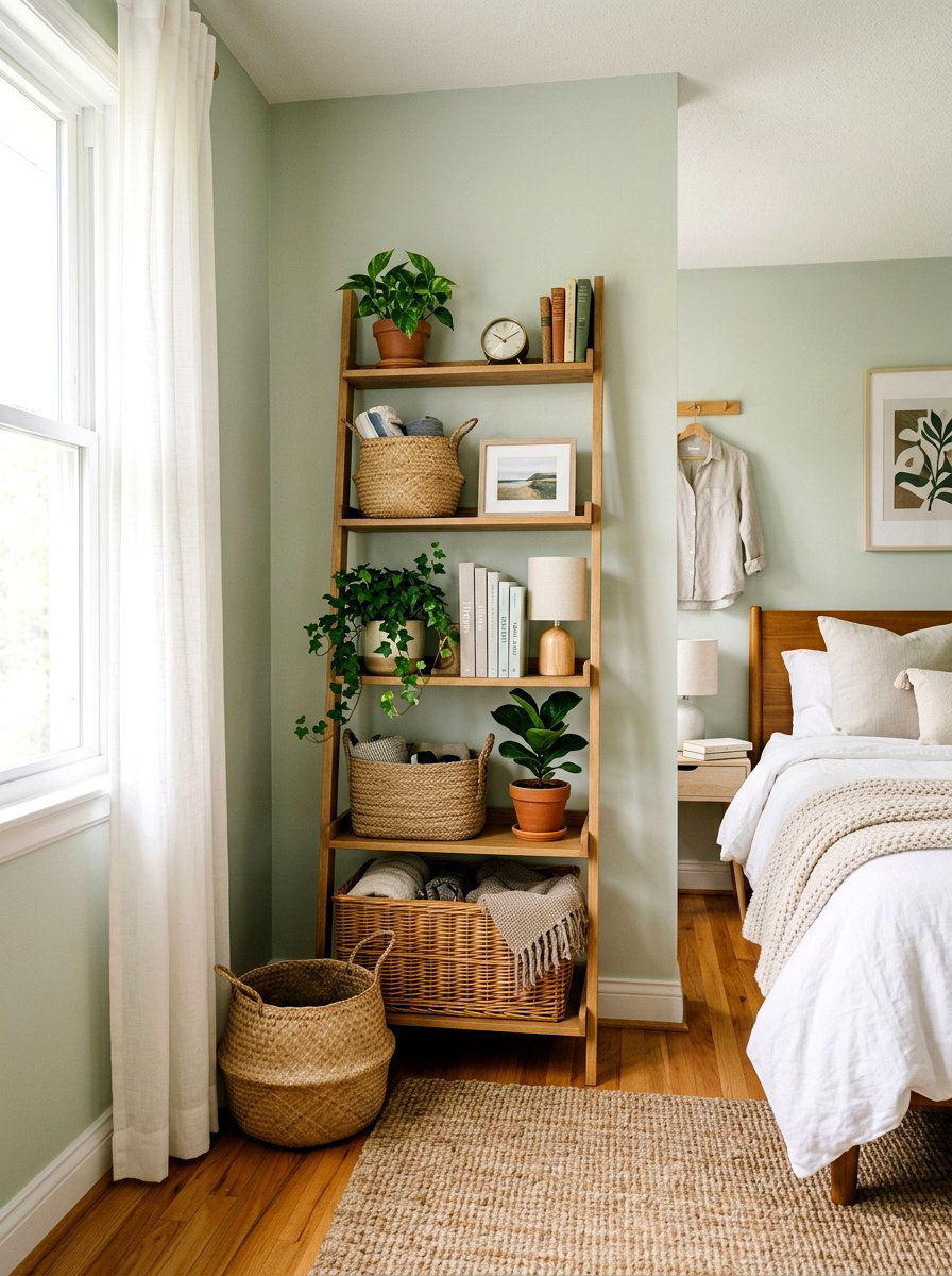 Ladder Shelf Decor - 25 Spring Bedroom Shelf Ideas
