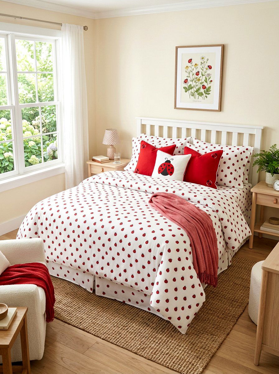 Ladybug Bedding Set - 25 Spring Ladybug Decor Ideas