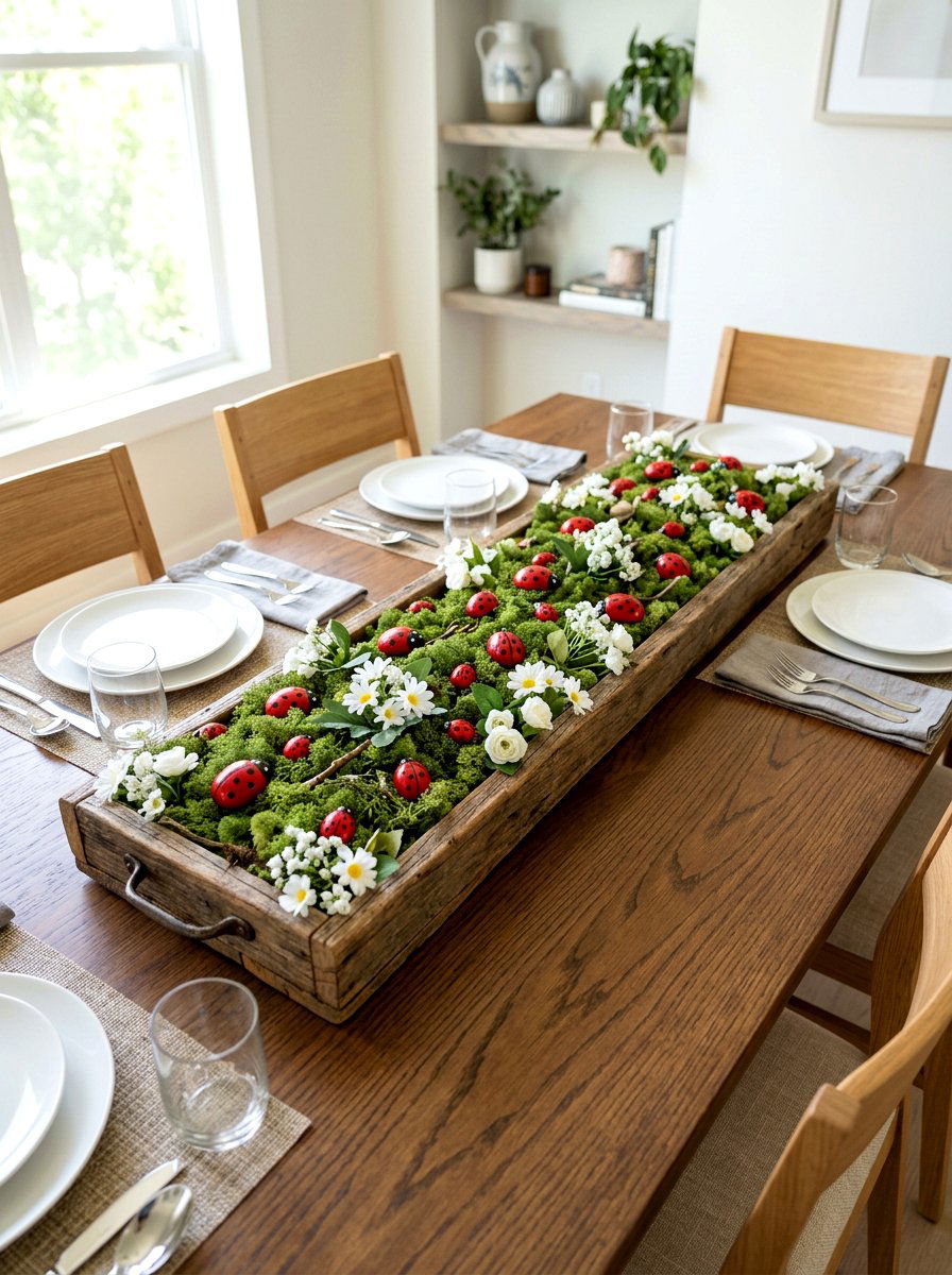 Ladybug Centerpiece for Dining Table - 25 Spring Ladybug Decor Ideas