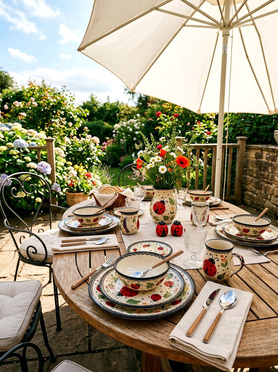 Ladybug Dinnerware Set - 25 Spring Ladybug Decor Ideas