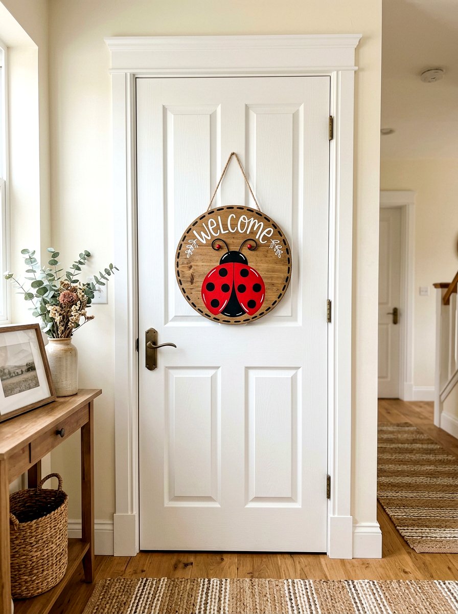 Ladybug Door Hanger - 25 Spring Ladybug Decor Ideas
