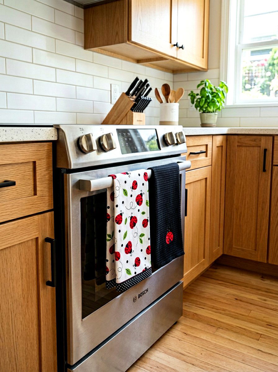 Ladybug Kitchen Towel Set - 25 Spring Ladybug Decor Ideas