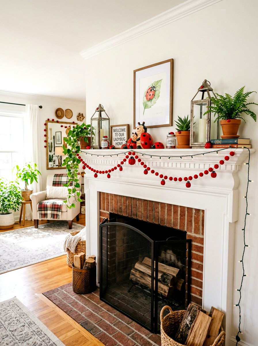 Ladybug Mantle Decor - 25 Spring Ladybug Decor Ideas