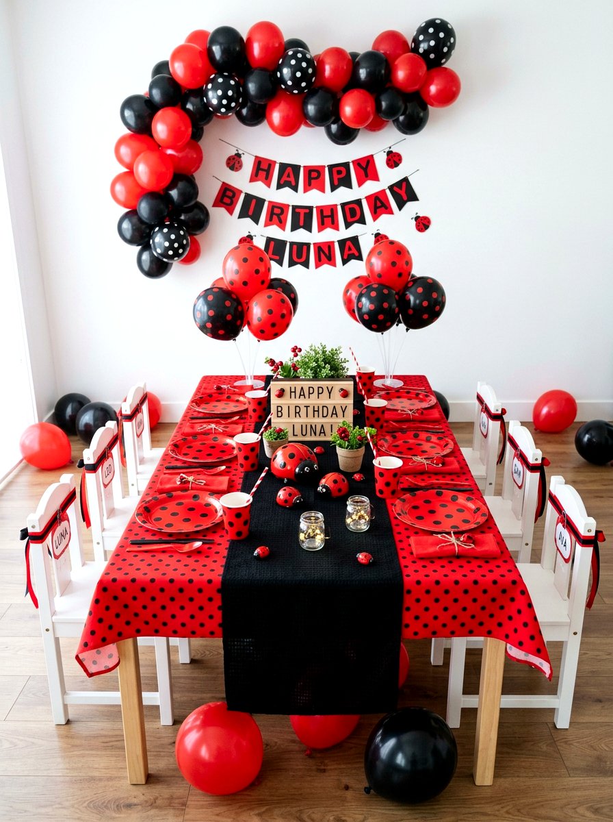 Ladybug Party Theme - 25 Spring Kids Table Decor Ideas