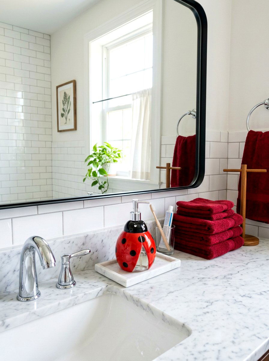 Ladybug Soap Dispenser for Bathroom - 25 Spring Ladybug Decor Ideas