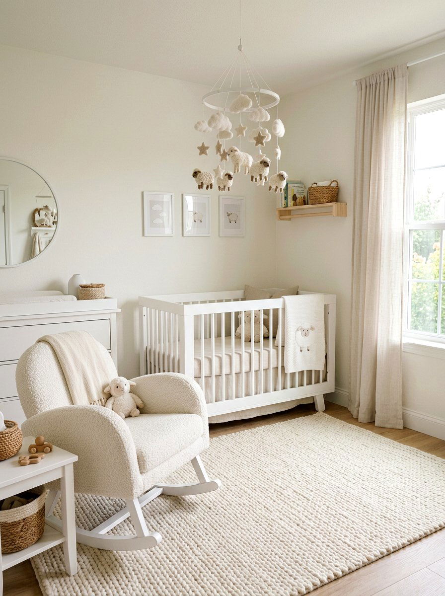 Lamb And Sheep Mobile - 25 Spring Mobile Ideas for Nursery