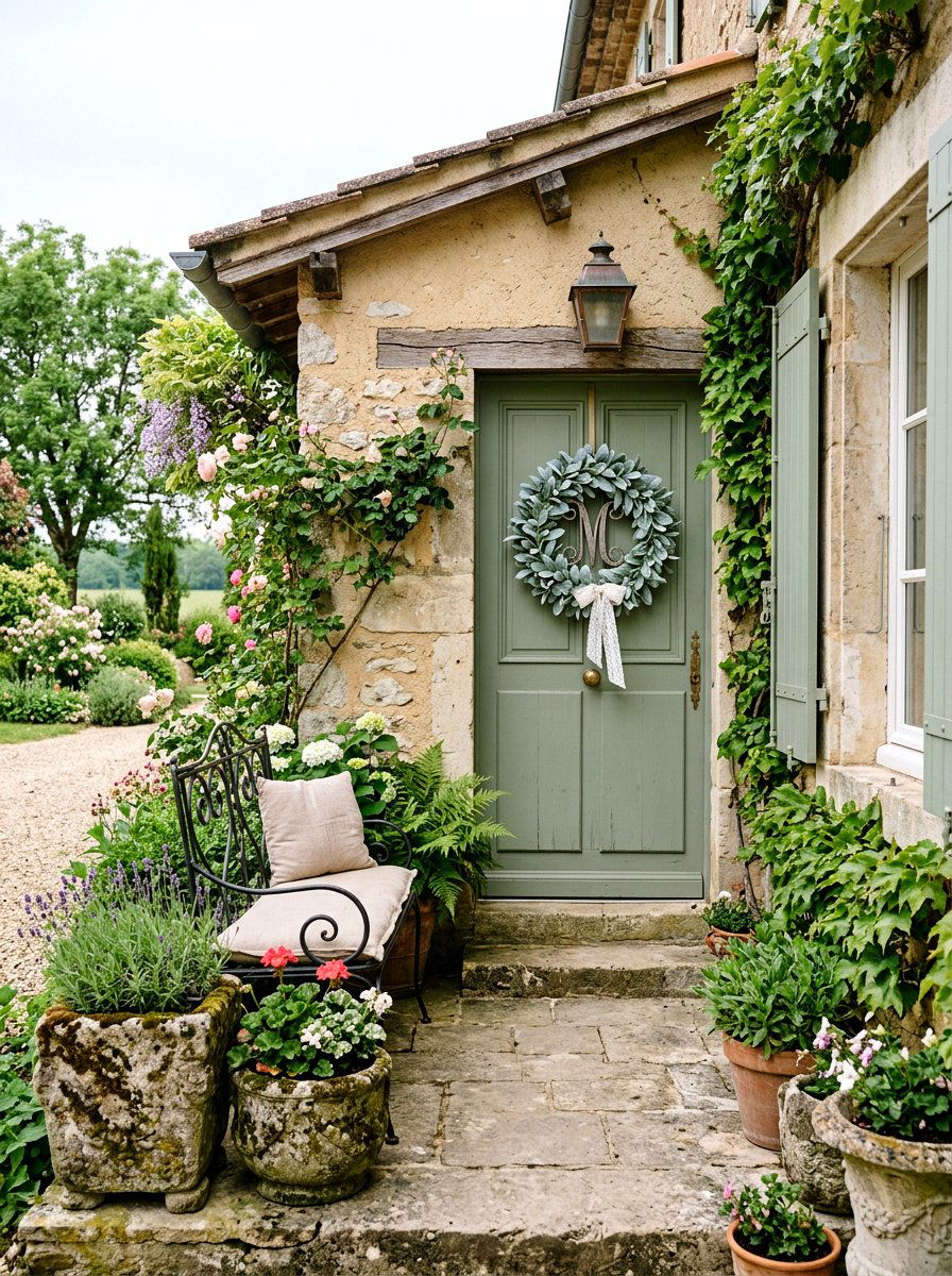 Lambs Ear Monogram Wreath - 25 Spring Initial Wreath Ideas