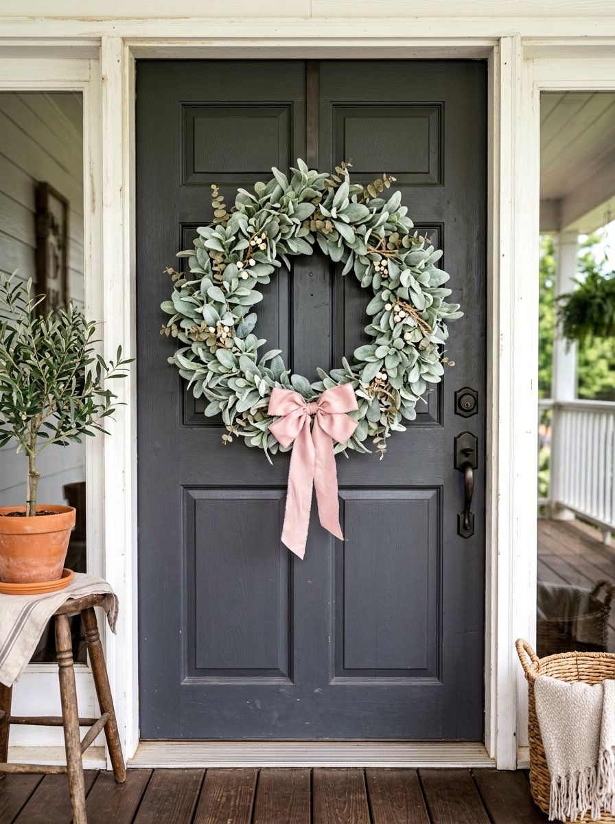 Lambs Ear Wreath - 25 Spring Grapevine Wreath Ideas