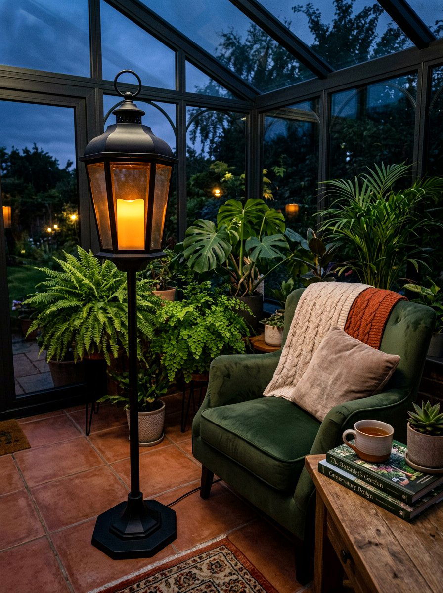 Lantern Floor Lamp - 25 Spring Conservatory Decor Ideas