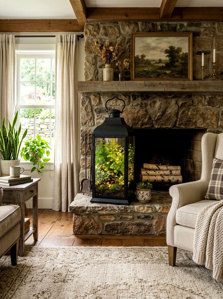 Lantern Terrarium Display - 25 Spring DIY Terrarium Ideas