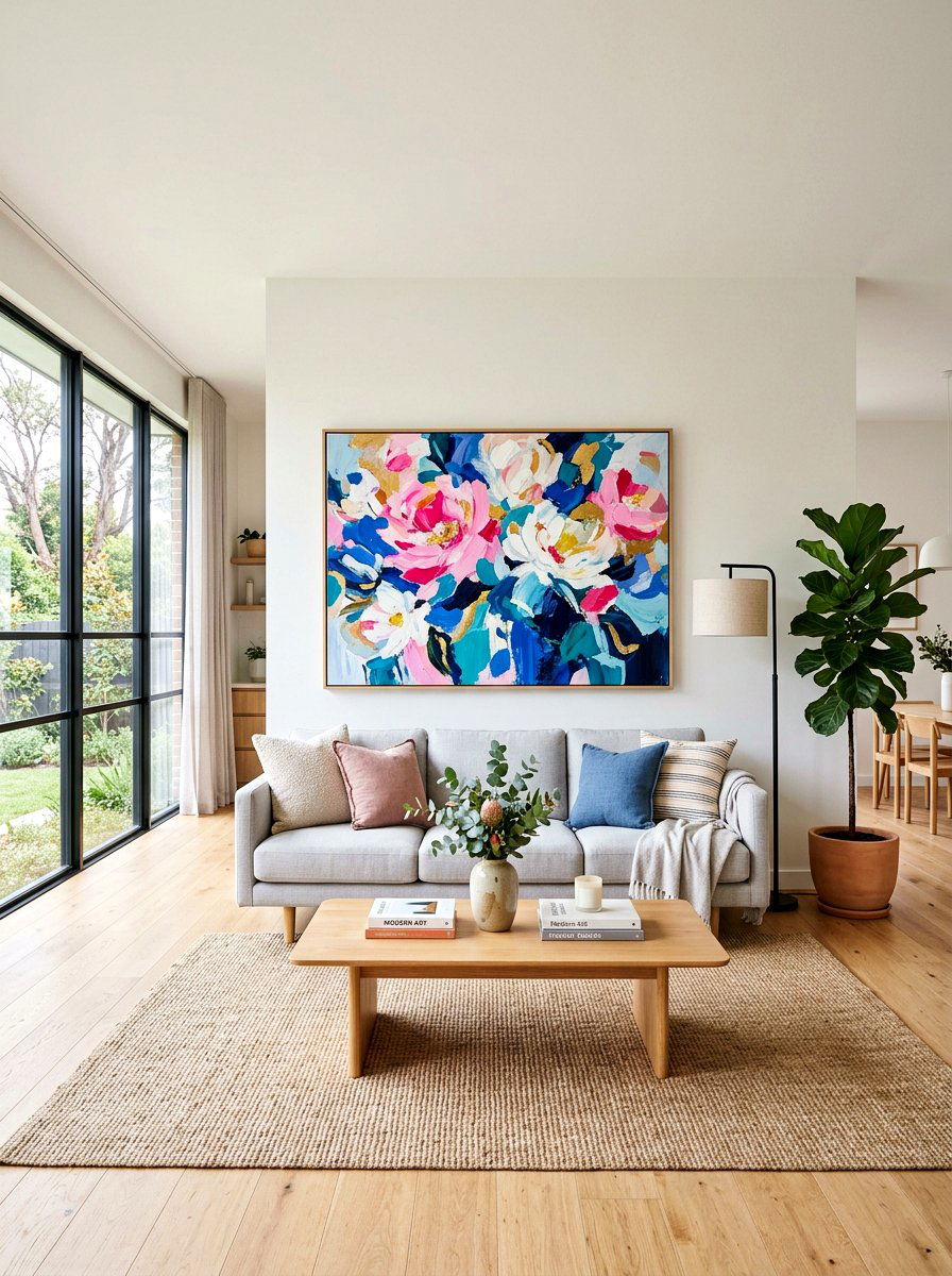 Large Abstract Floral Canvas - 25 Spring Abstract Floral Decor Ideas