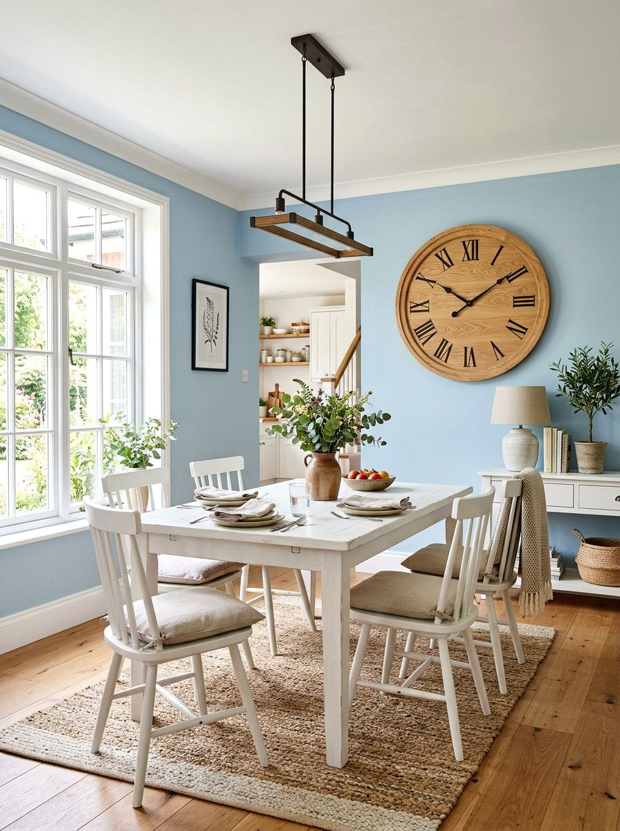 Large Circular Wood Clock - 25 Spring Dining Room Wall Decor Ideas
