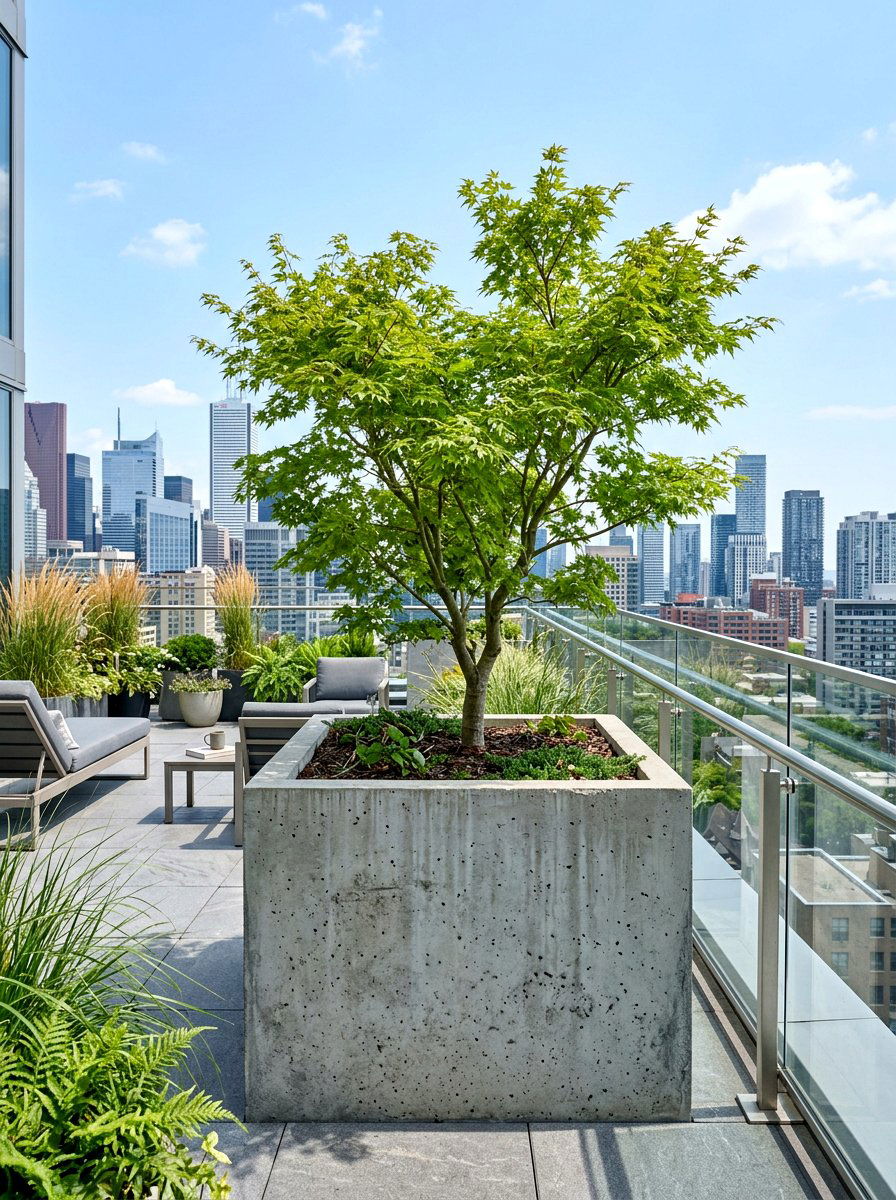 Large Concrete Tree Planter - 25 Spring Concrete Planter Ideas