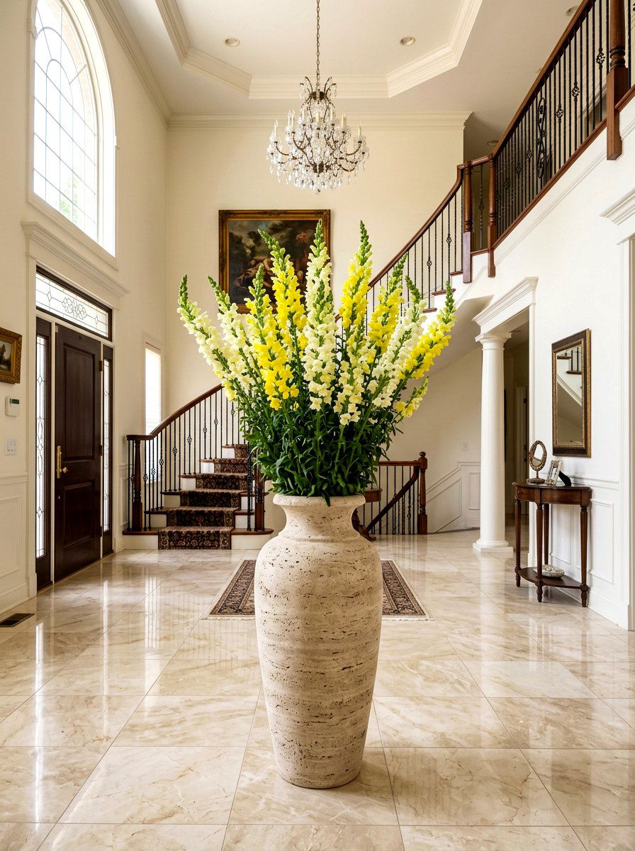 Large Entryway Snapdragon Floor Vase - 25 Spring Snapdragon Arrangement Ideas