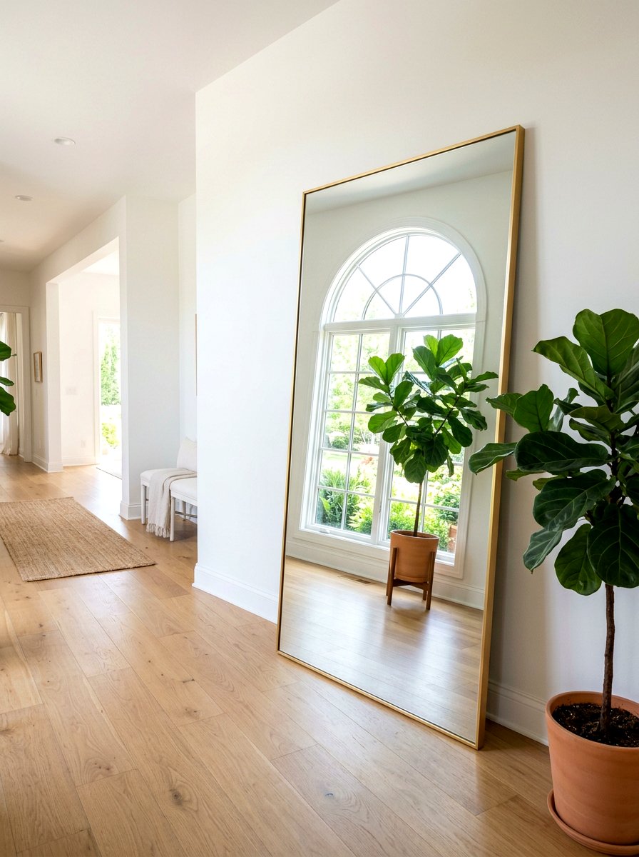 Large Floor Mirror - 25 Spring Foyer Decor Ideas