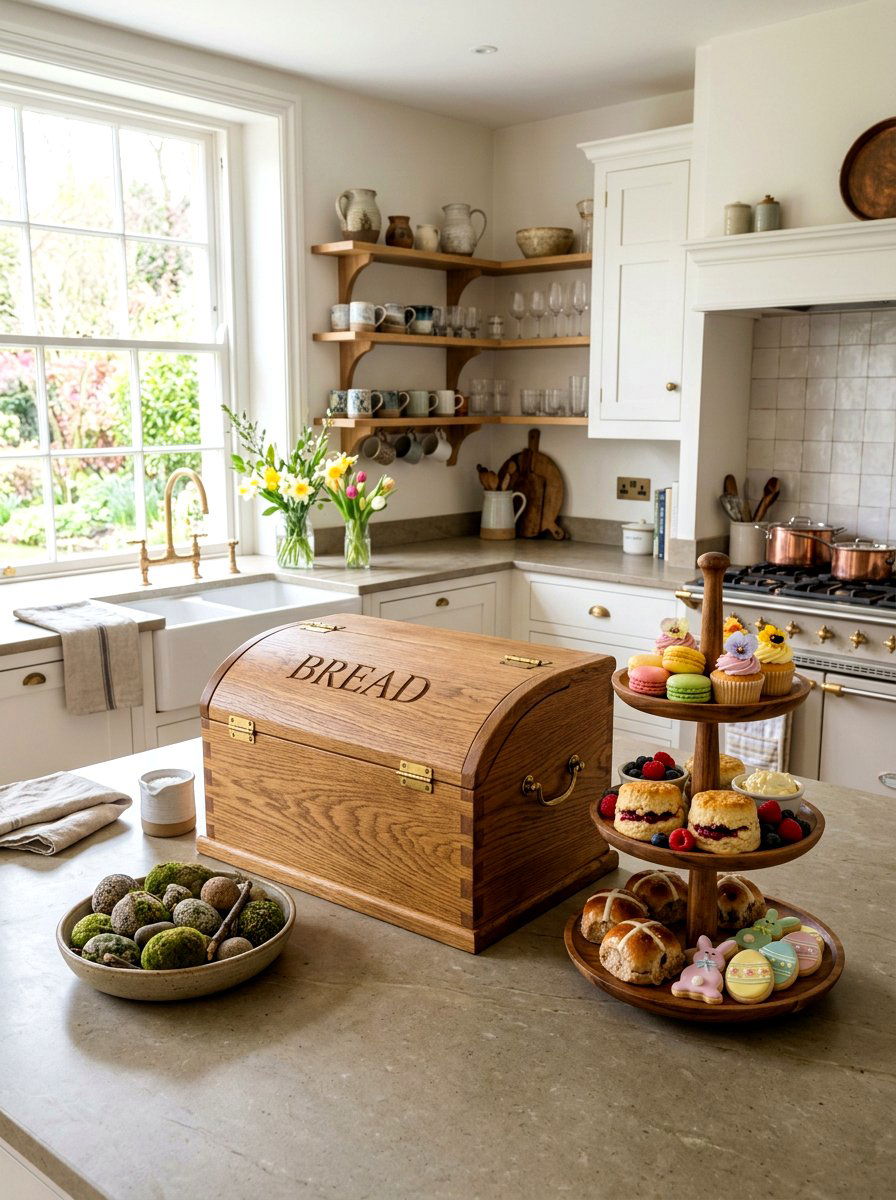 Large Oak Bread Box - 25 Spring Bread Box Decor Ideas