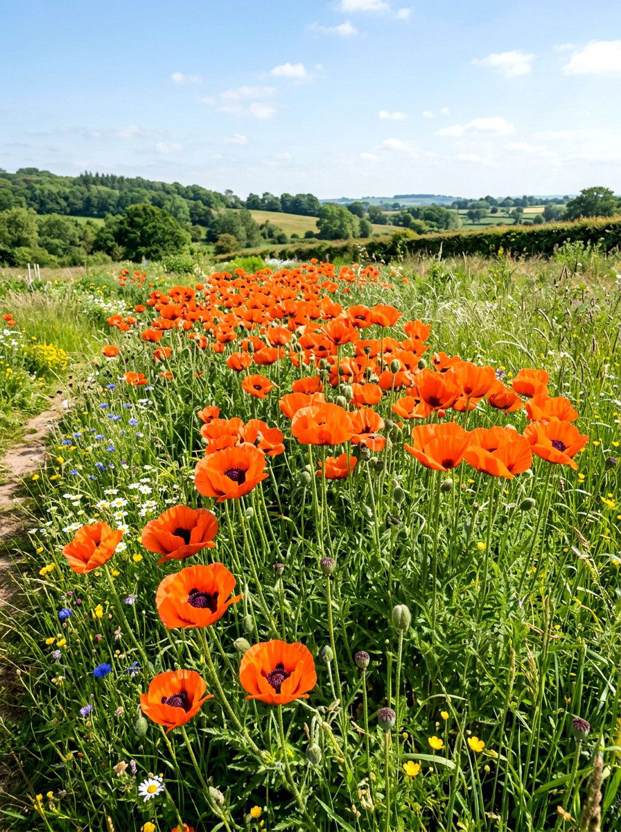Large Oriental Poppy Bed - 25 Spring Perennial Garden Ideas