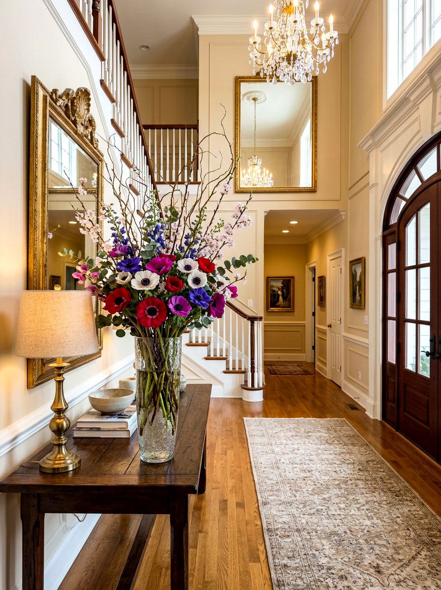 Large Scale Anemone Entryway - 25 Spring Anemone Arrangement Ideas