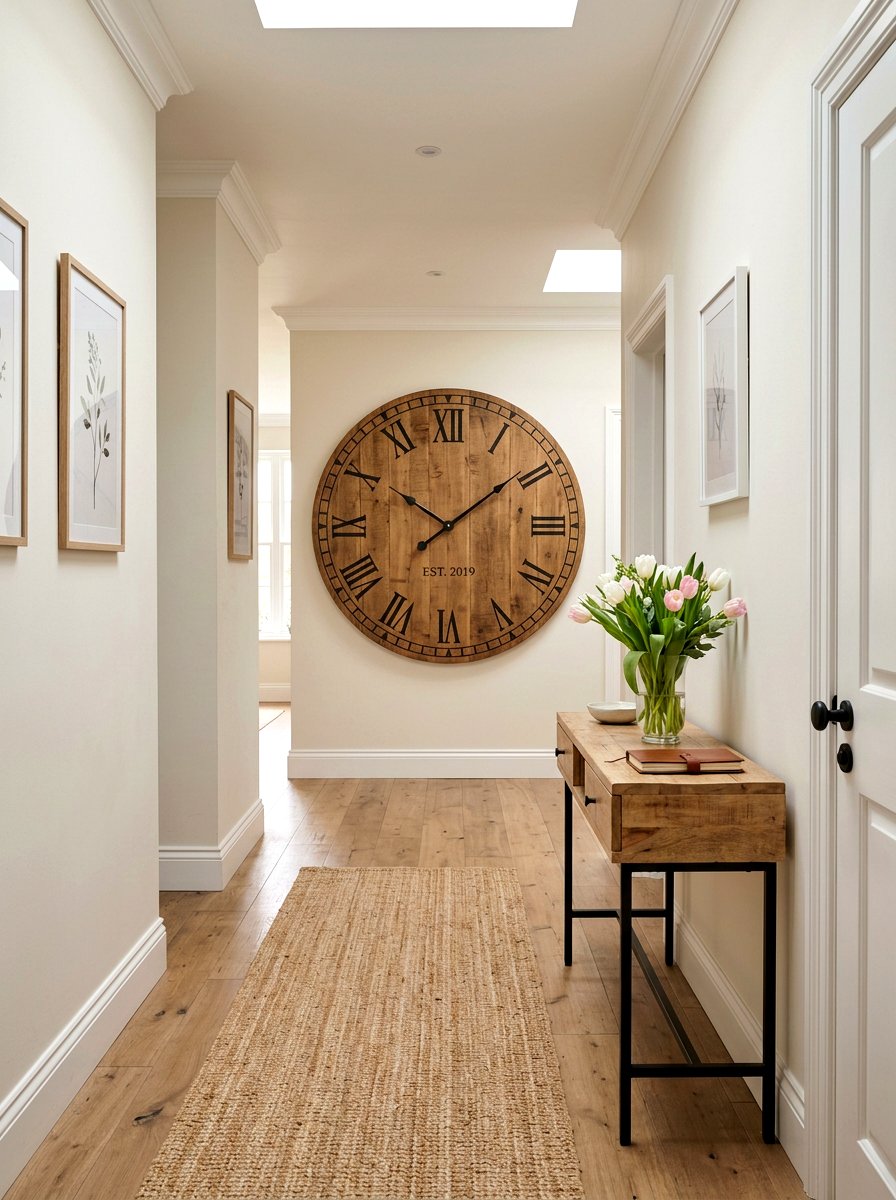 Large Wall Clock - 25 Spring Hallway Wall Decor Ideas