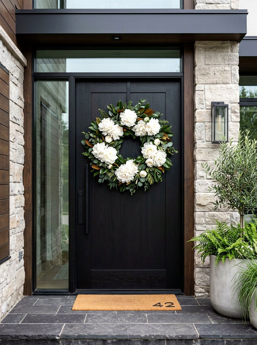 Large White Peony Wreath - 25 Spring Floral Wreath Ideas