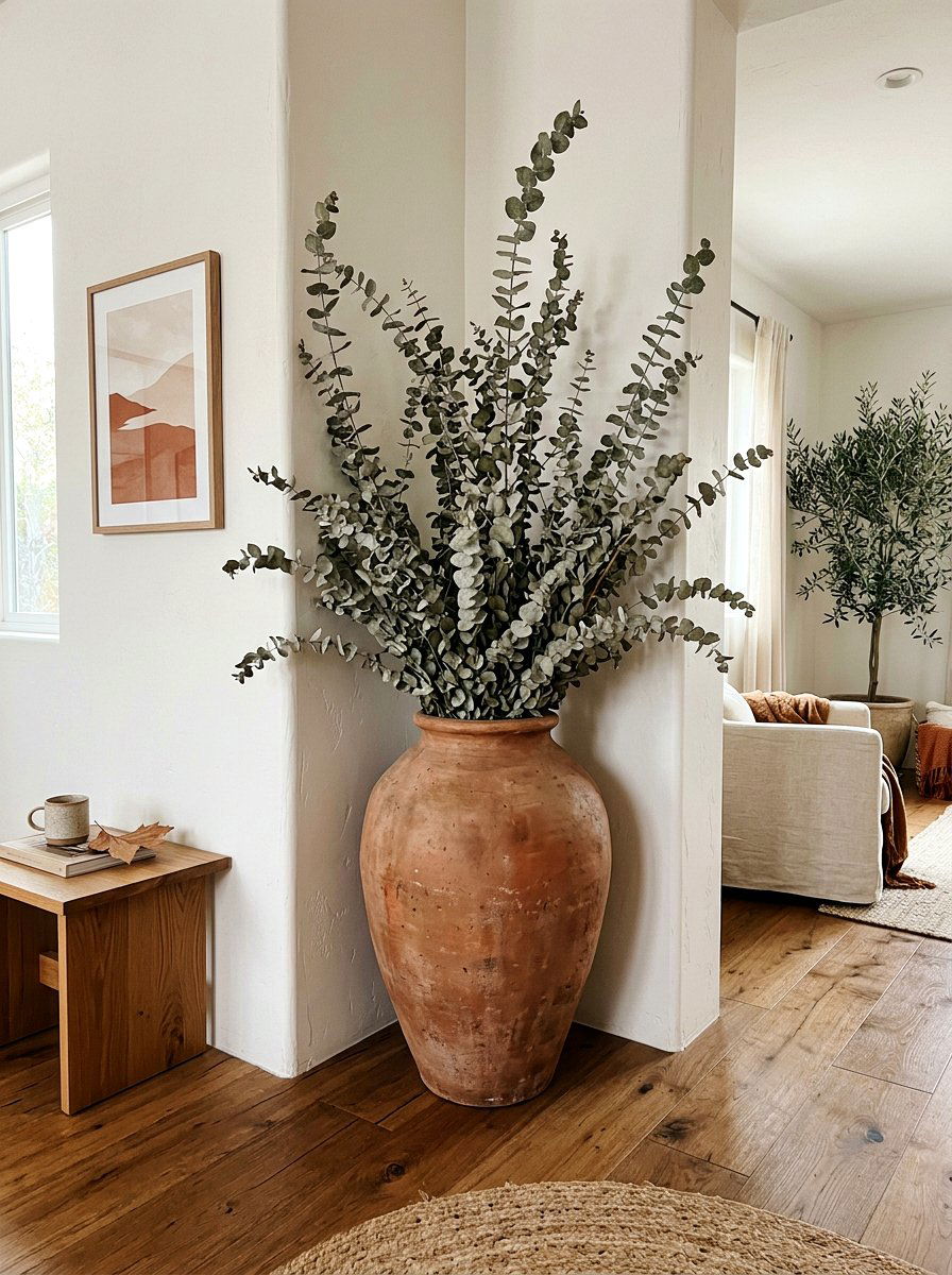 Large clay floor vase - 25 Spring Organic Modern Decor Ideas
