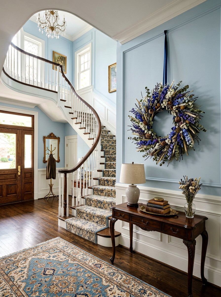 Larkspur Dried Wreath - 25 Spring Dried Floral Wreath Ideas