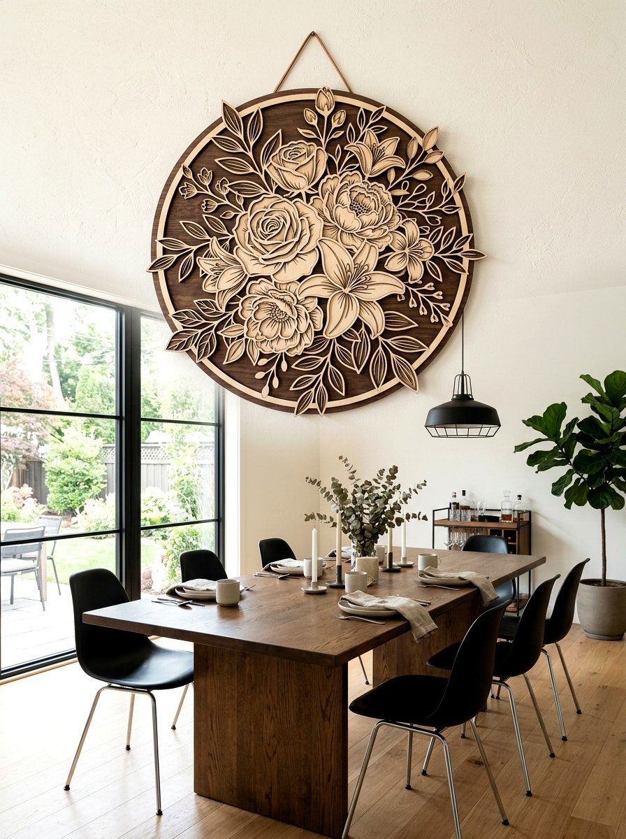 Laser Cut Floral Sign - 25 Spring Wooden Sign Ideas