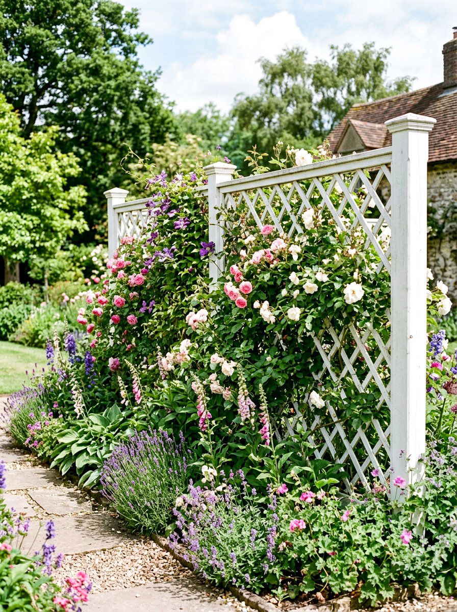 Lattice Fence Panel - 25 Spring Clematis Trellis Ideas