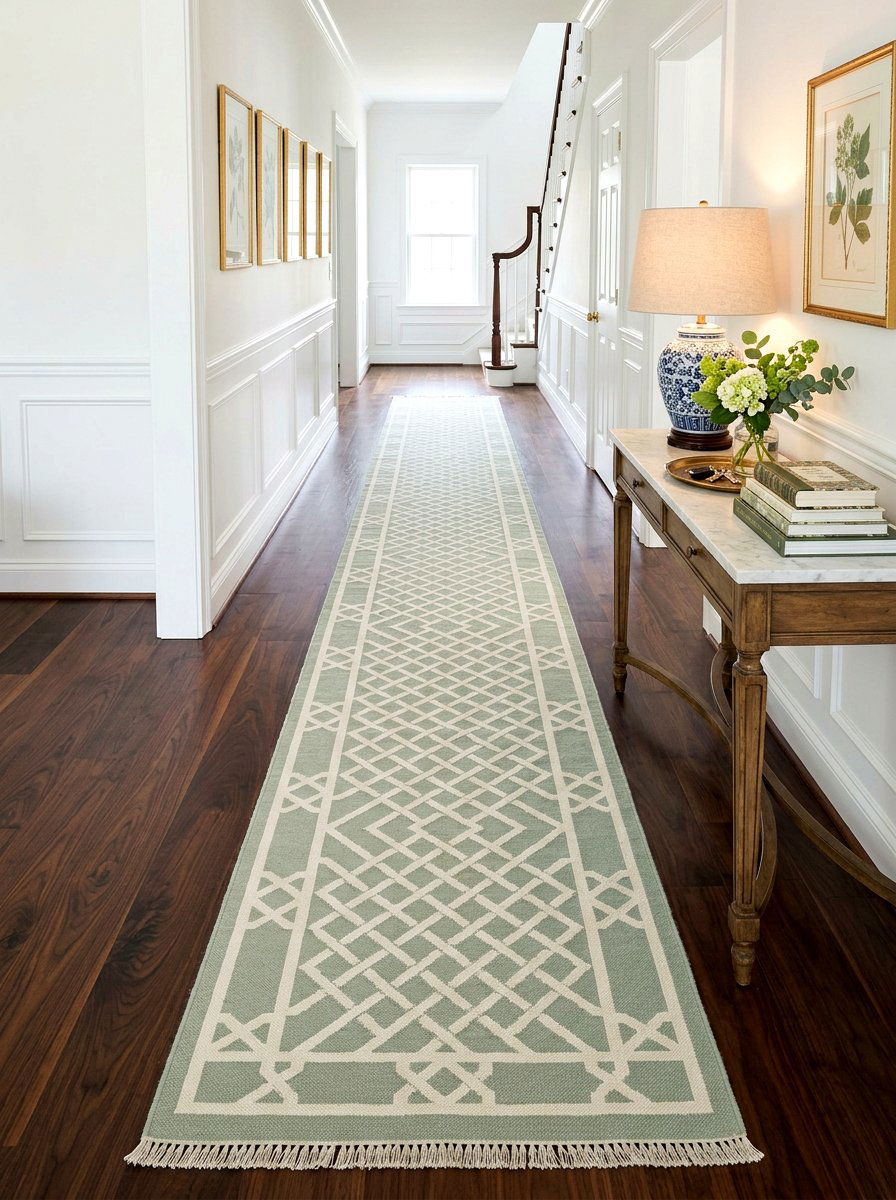 Lattice Pattern Runner - 25 Spring Preppy Decor Ideas