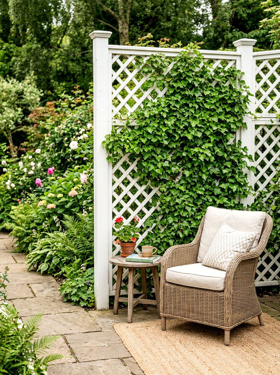 Lattice Privacy Wall - 25 Spring Garden Nook Decor Ideas