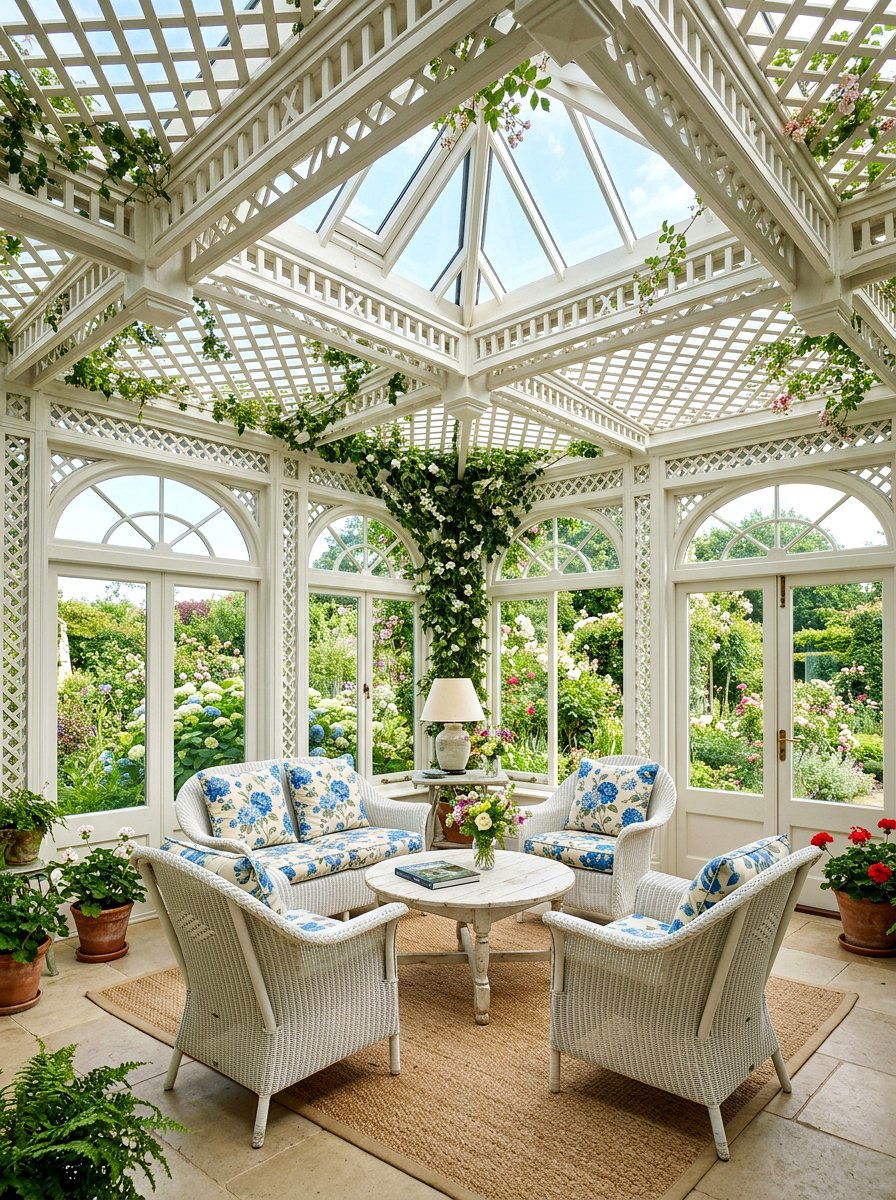 Lattice Trellis Ceiling - 25 Spring Porch Ceiling Decor Ideas